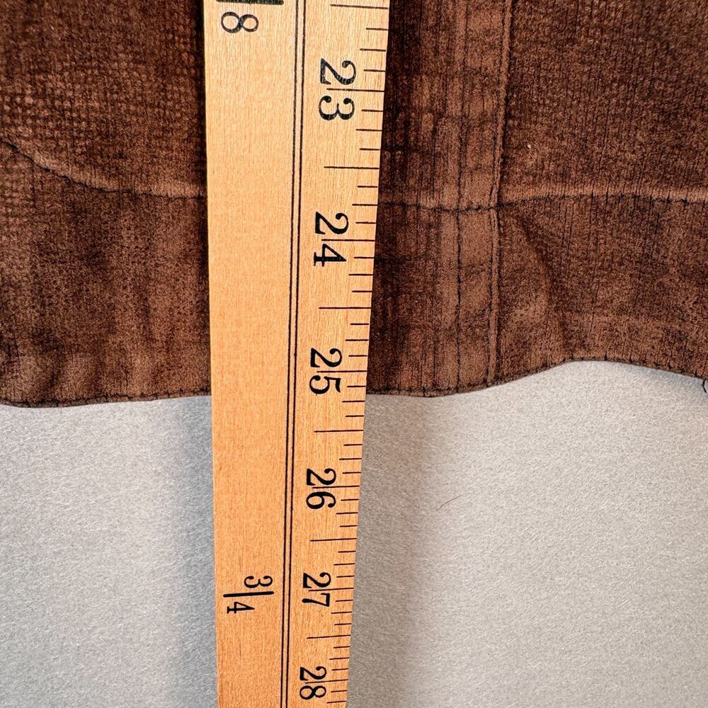 Birch Hill Women's XL Brown Suede Look Snap Front Jacket Trucker Style - Picture 5 of 7
